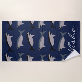 Haaien in het Ocean Monogram Strandlaken