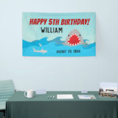 Haaien in het water | Jongens Shark verjaardagsfee Spandoek (Beurs)