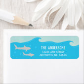 Haaien in het water | Verjaardagsfeestje haaien Etiket (Insitu)