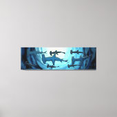 Haaien in Silhouette met Sun Ball Canvas Afdruk (Voorkant)