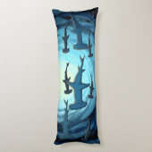 Haaien in Silhouette met Sun Ball Print Lichaamskussen (Achterkant (Verticaal))