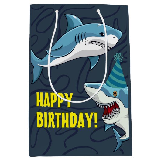 Haaien in vermomming Verjaardag kind Medium Cadeauzakje (Voorkant)