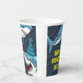 Haaien in vermomming Verjaardag kind Papieren Bekers (Rechts)