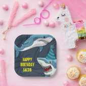 Haaien in vermomming Verjaardag kind Papieren Bordje (Feest)