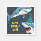 Haaien in vermomming Verjaardag kind Servet (Voorkant)