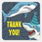 Haaien in vermomming Verjaardag kind Vierkante Sticker (Voorkant)