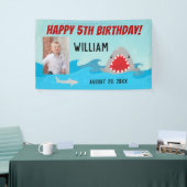 Haaien in waterboeien Fotohaai Birthday Party Spandoek (Beurs)