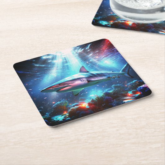 Haaien Kartonnen Onderzetters (Schuin)