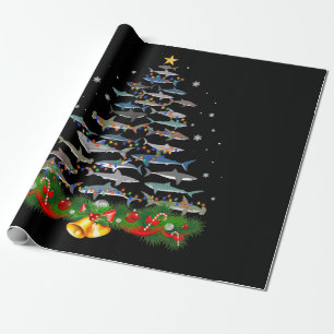 Haaien kerstboom cadeaupapier