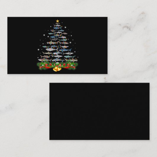Haaien kerstboom Haaien Haaien Haaien Vruchten Man Informatiekaartje (Voorkant / Achterkant)