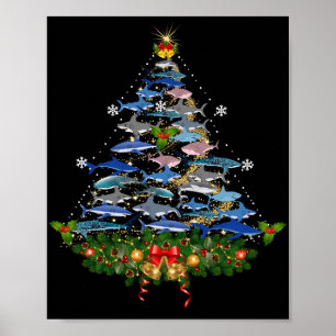 Haaien kerstboom Haaien Haaien Haaien Vruchten Man Poster