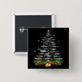 Haaien kerstboom Haaien Haaien Haaien Vruchten Man Vierkante Button 5,1 Cm (Voorkant /achterkant)