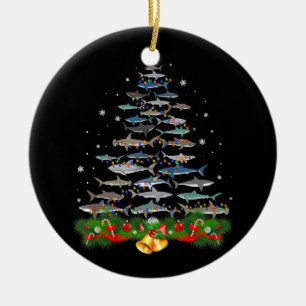 Haaien kerstboom keramisch ornament