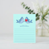 Haaien Kind Cute Kawaii Flat Briefpapier Kaarten (Staand voorkant)