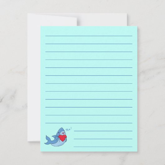 Haaien Kind Cute Kawaii Flat Briefpapier Kaarten (Achterkant)