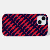 Haaien koel rood en blauw patroon Case-Mate iPhone case (Achterkant (horizontaal))
