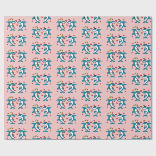 Haaien Liefde Cadeaupapier (Vlak)