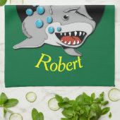 Haaien met acht ballen theedoek (Gevouwen)