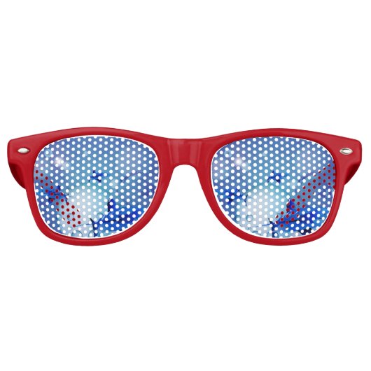 Haaien met bubbels retro zonnebril (Voorkant)