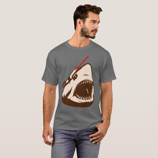Haaien met een wrijvingslaserstraal t-shirt (Voorkant volledig)