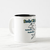 Haaien met lasers tweekleurige koffiemok (Voorkant links)