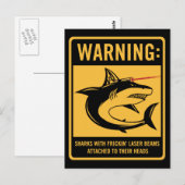 haaien met wrijvingslaserbalken bevestigd briefkaart (Voorkant / Achterkant)