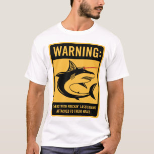 haaien met wrijvingslaserbalken bevestigd t-shirt