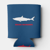 Haaien met zijn naam, blauw blikjeskoeler (Achterkant)