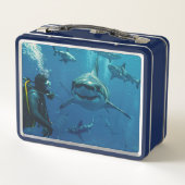Haaien Metalen Lunchbox (Achterkant)