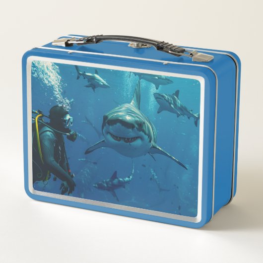 Haaien Metalen Lunchbox (Achterkant)