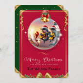 Haaien n vrienden Flat Holiday Kaart (Voorkant / Achterkant)