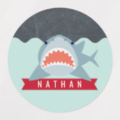 Haaien Navy Blue onder water Labels (Design 2)