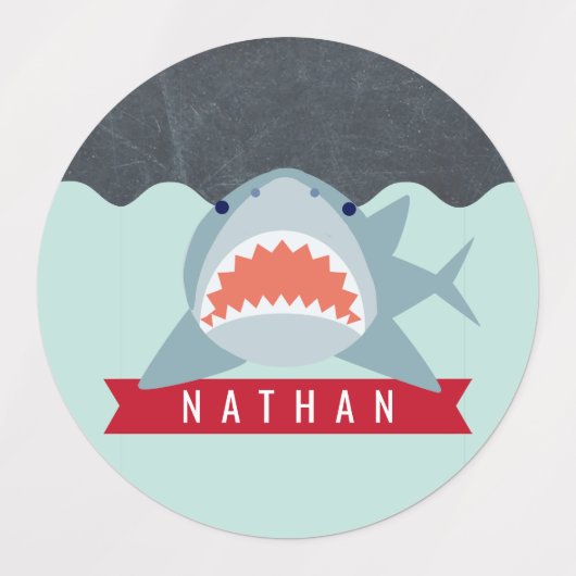 Haaien Navy Blue onder water Labels (Design 2)