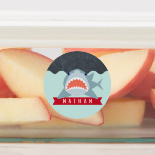 Haaien Navy Blue onder water Labels