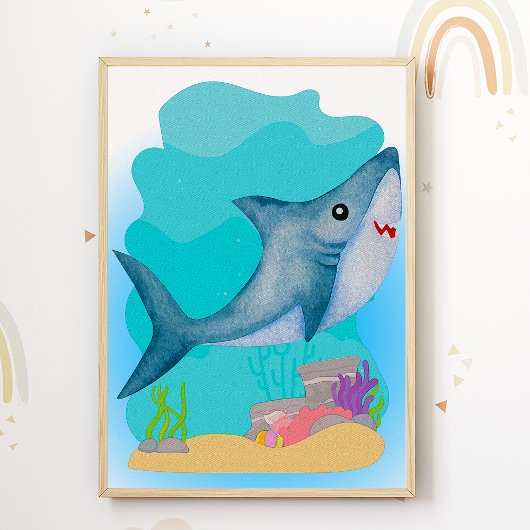 Haaien Nursery Print Dieren Kinderkamer Poster