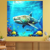 Haaien Oceaan Roofdier Kunst Canvas Afdruk (Insitu (Woonkamer))