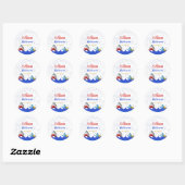 Haaien onder de naam zee bookplate ronde sticker (Vel)