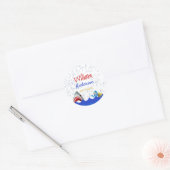 Haaien onder de naam zee bookplate ronde sticker (Envelop)