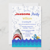 Haaien onder het zee 10e verjaardag kaart (Voorkant)