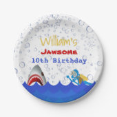 Haaien onder het zee 10e verjaardag papieren bordje (Voorkant)