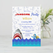 Haaien onder het zee 1e verjaardag kaart (Staand voorkant)