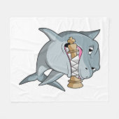 Haaien op Chess met Chess King Fleece Deken (Voorkant (Horizontaal))