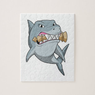 Haaien op Chess met Chess King Legpuzzel