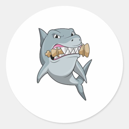 Haaien op Chess met Chess King Ronde Sticker (Voorkant)
