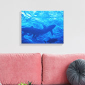 Haaien op de blauwe haard canvas afdruk (Insitu (Woonkamer))