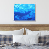 Haaien op de blauwe haard canvas afdruk (Insitu (Slaapkamer))