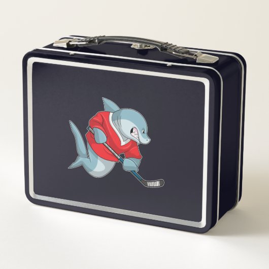 Haaien op ijshockey met ijshockeystick (Achterkant)