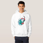 Haaien op IJshockey met ijshockeystick & Helm Hoodie (Voorkant volledig)