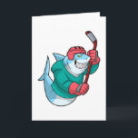 Haaien op IJshockey met ijshockeystick & Helm Kaart<br><div class="desc">Dit ontwerp is het perfecte geschenk voor een verjaardag, Kerstmis en andere feestelijkheden. Het is geschikt voor vrouwen, mannen en kinderen.</div>