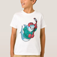 Haaien op IJshockey met ijshockeystick & Helm